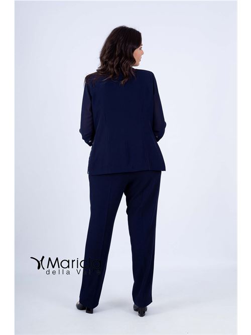 tailleur con ricamo PAOLA FORTI | PF3120/22BLU